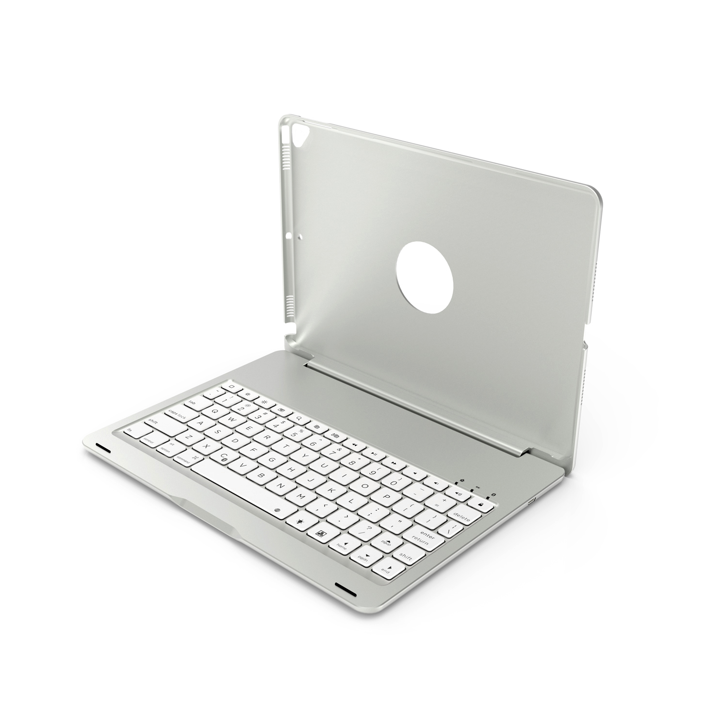 

F102S Aluminum Alloy Colorful Backlight Bluetooth Keyboard Cover for iPad 10.2 (2019) - Silver, iPad 10.2 (2019)