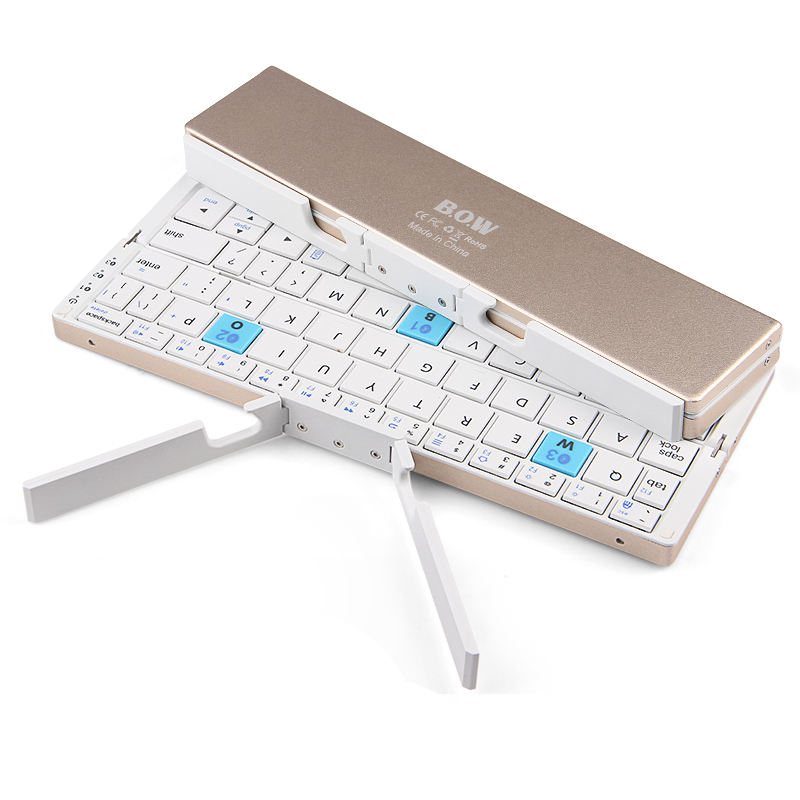 

BOW HB199 3-канальный Bluetooth-беспроводная Клавиатура С Держателем Для IPad Pro 10,5 Дюйма (2017) И Т. Д. - Золотой Цвет, iPad mini 4