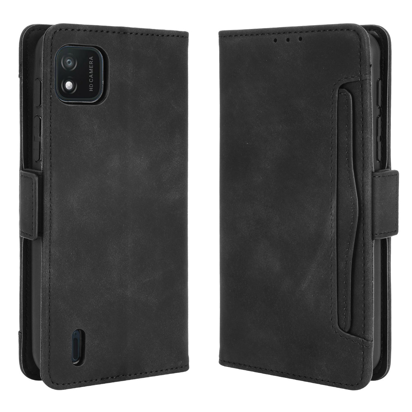 

Multiple Card Slots Design Brieftasche Stand Lederschutz Telefon Fall Shell Für Wiko Y62 - Schwarz, Wiko Y62 4G
