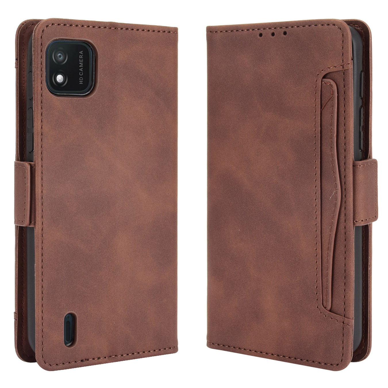 

Multiple Card Slots Design Brieftasche Stand Lederschutz Telefon Fall Shell Für Wiko Y62 - Braun, Wiko Y62 4G