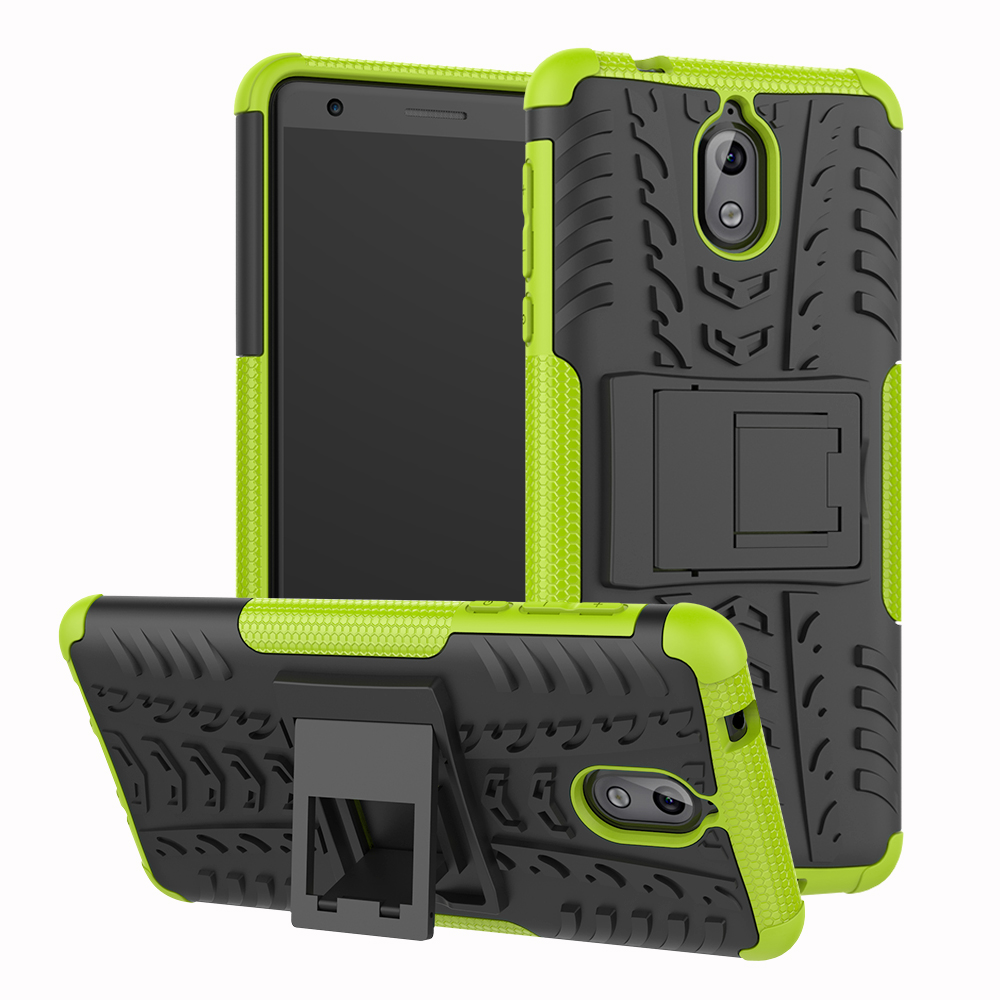 

Anti-slip PC + TPU Hybrid Protective Case with Kickstand for Nokia 3.1 - Green, Nokia 3.1