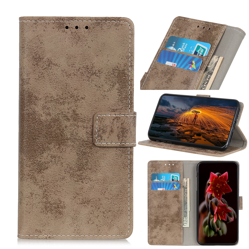 

Vintage PU Leather Protective Leather Shell with Wallet for Nokia 5.3 - Khaki