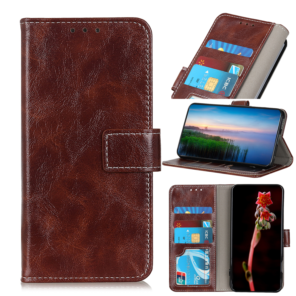 

Crazy Horse Retro pu Leather Wallet Téléphone Couverture Pour Nokia 5.3 - Brun