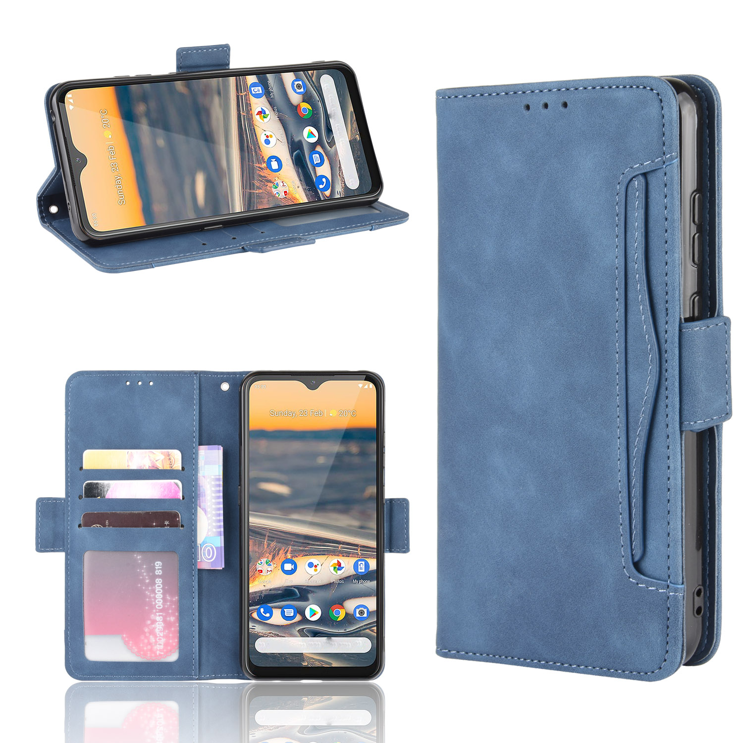 

Scheurs Mindes de Cardes Magnétique PU PU Pour Nokia 5.3 - Bleu, Nokia Nokia 5.3