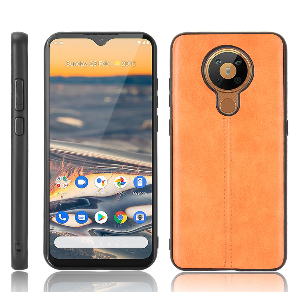 

PU Leather Coated PC + TPU Shell for Nokia 5.3 - Brown, Nokia Nokia 5.3