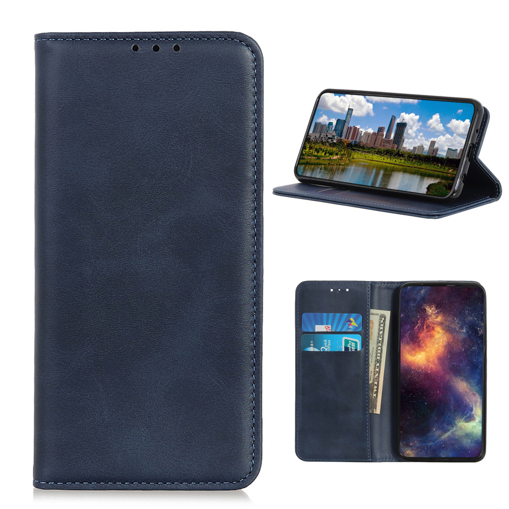

Auto-absorbierte Split Leather Wallet Case Für Nokia 3.4 - Blau, Nokia 3.4