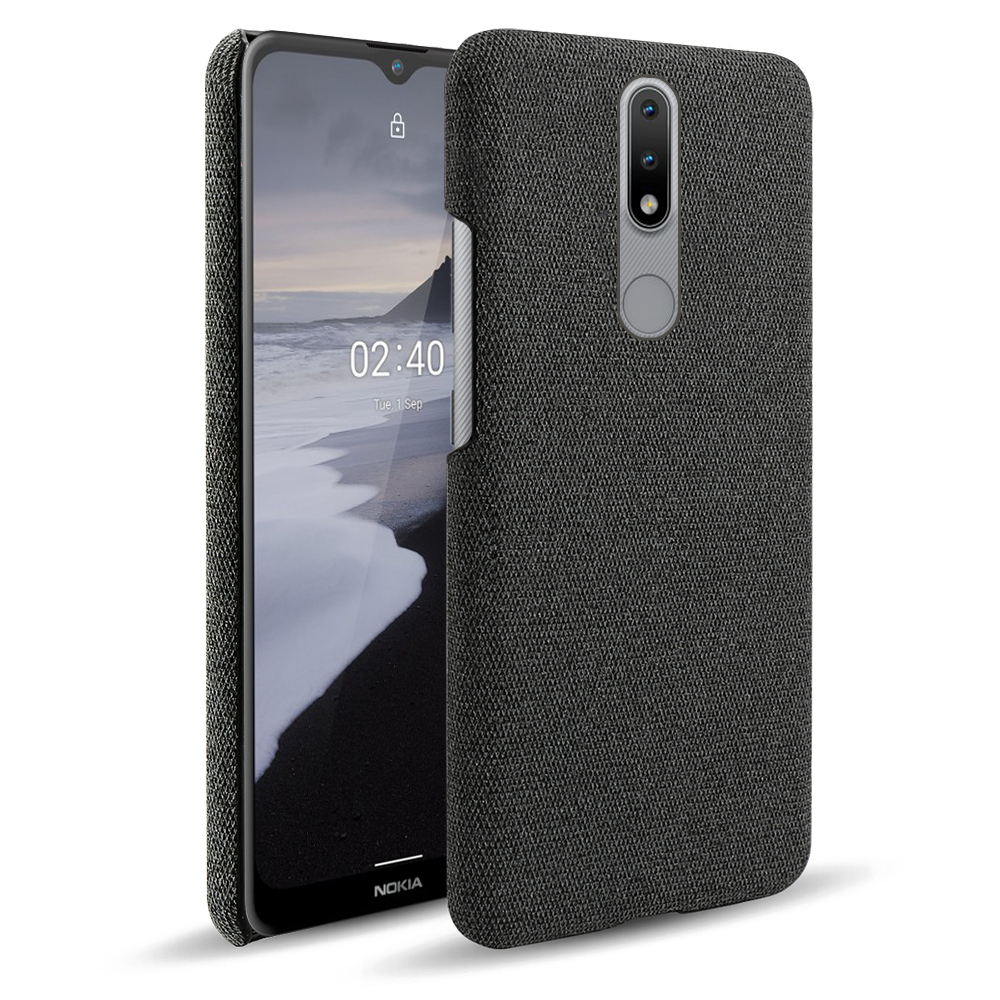 

Tuch Textur Hartplastik Telefonabdeckung Für Nokia 2.4 - Schwarz, Nokia C20