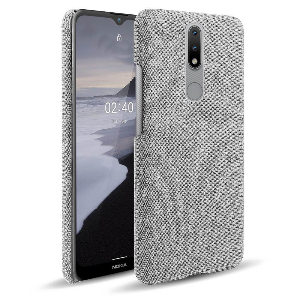 

Tuch Textur Hartplastik Telefonabdeckung Für Nokia 2.4 - Hellgrau, Nokia C20