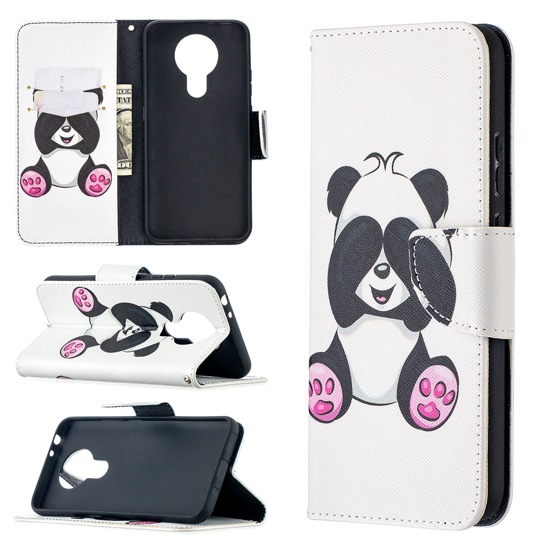 

Musterdruck Brieftasche Ständer Flip Leder Hülle Für Nokia 3.4/5.4 Telefonschale - Panda, Nokia 3.4