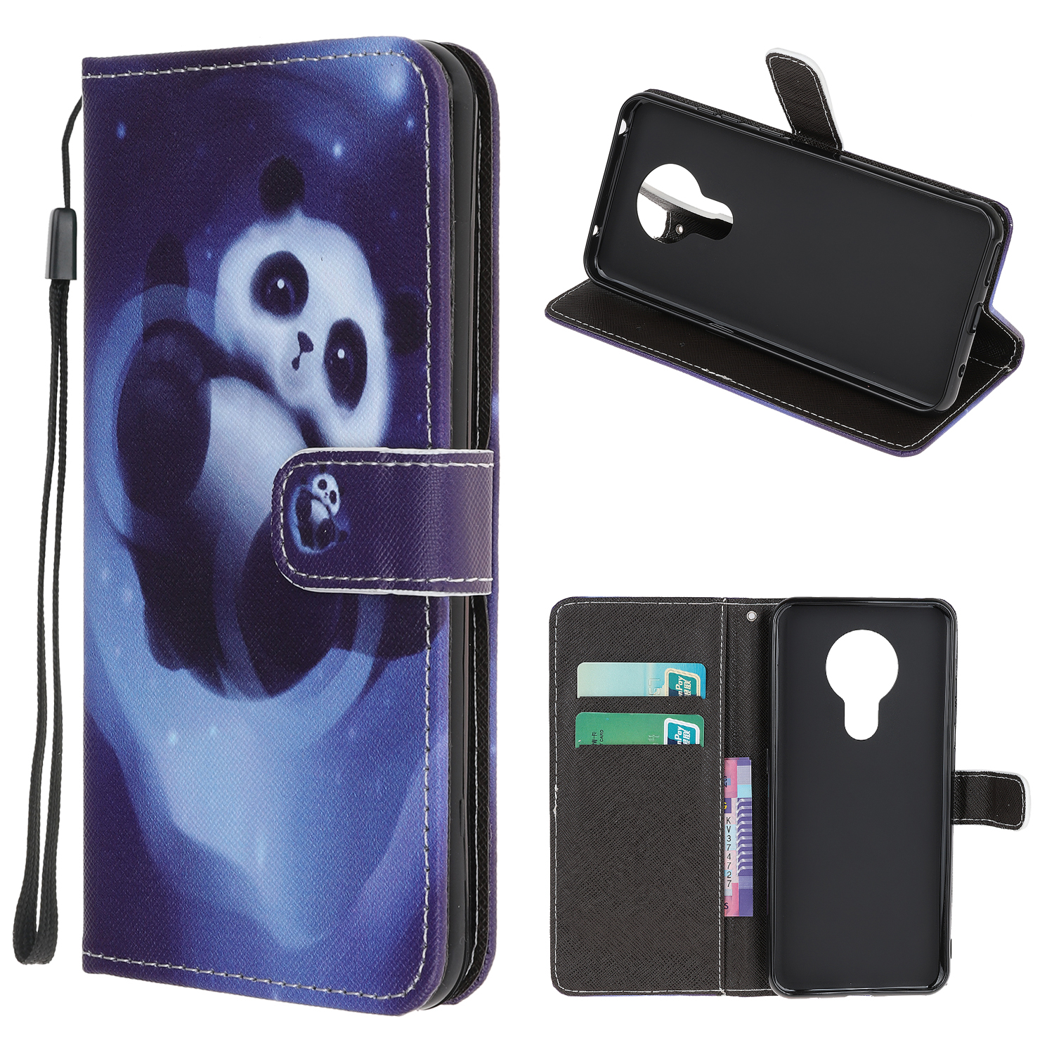 

Cross Texturmusterdruck Für Nokia 3.4 Stand Shell Brieftasche Lederabdeckung - Panda, Nokia 3.4