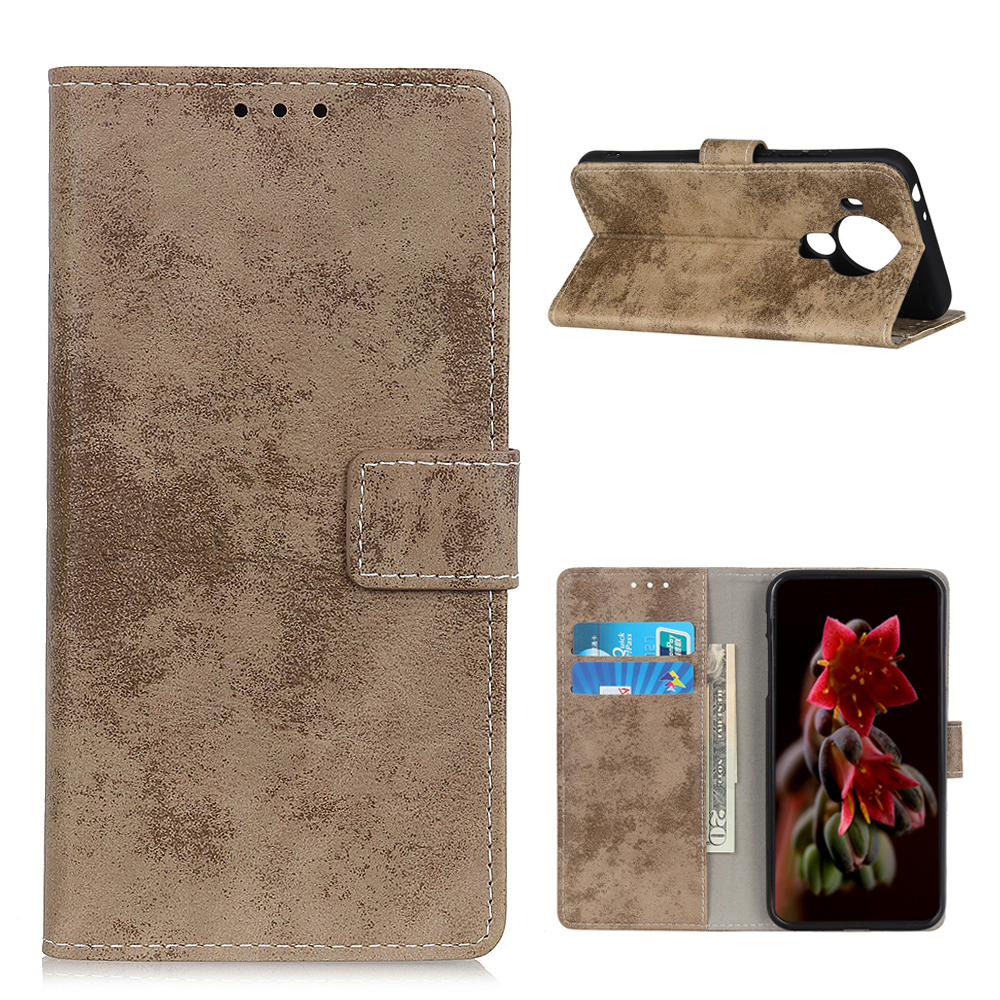 

Leder -brieftasche Telefonschutzhülle Für Nokia 5.4 Retro -stil -shell - Khaki, Nokia 5.4