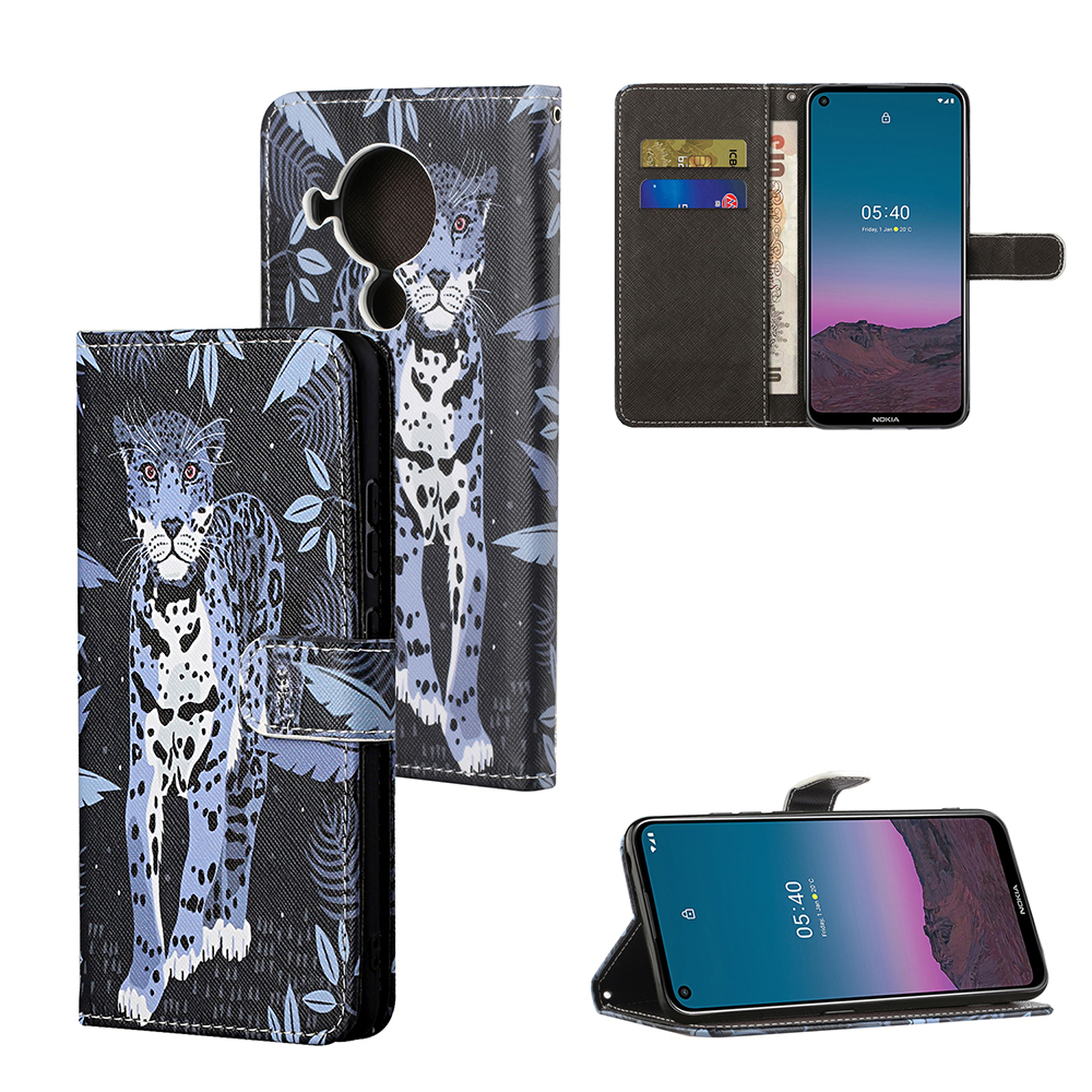 

Musterdruck Für Nokia 5.4 Kreuz Textur Lederwallet Fall Mit Schlüsselband - Tiger, Nokia 5.4