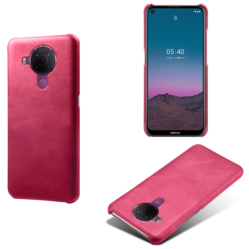 

KSQ PU-Leder-beschichteter PC-Telefongehäuse Für Nokia 5.4 Protector Shell - Rose, Nokia 5.4