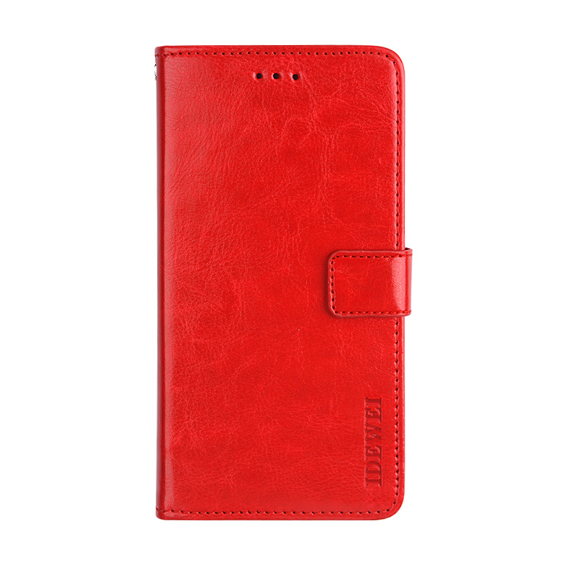 

IDEWEI Wallet Design Crazy Horse Textur Leder Mobile Hülle Für Nokia 5.4 - Rot, Nokia 5.4