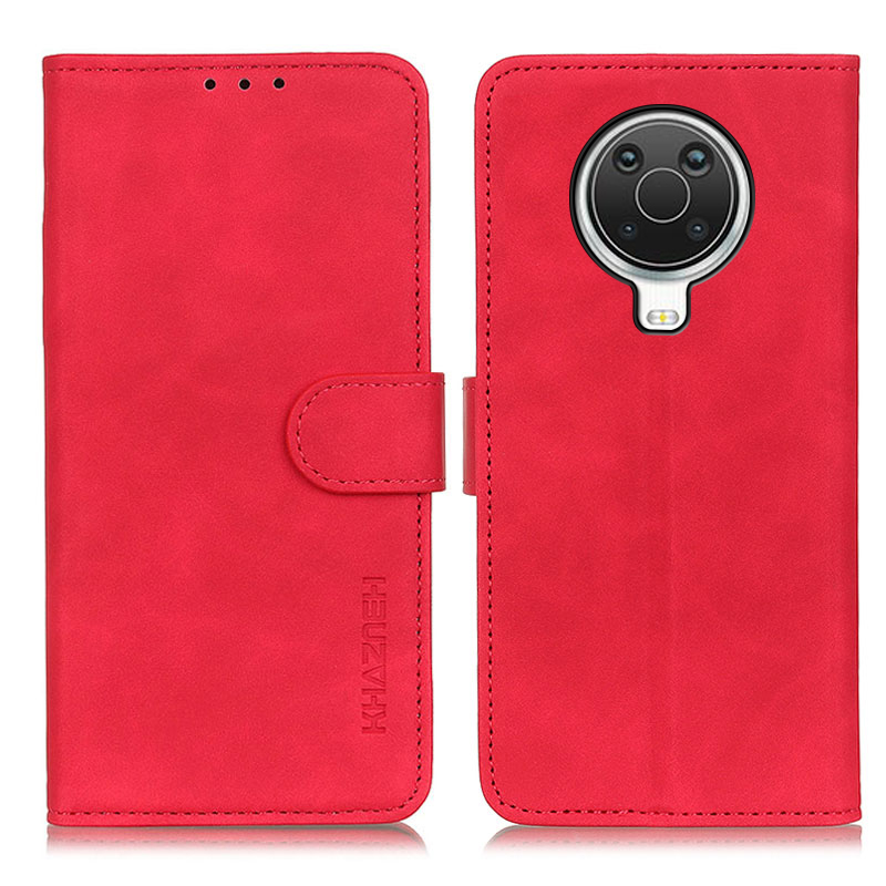 

Khazneh Wallet Design Folio Flip Retro Style PU Ledertaste Für Nokia 6.3 / G10 / G20 - Rot, Nokia 6.3
