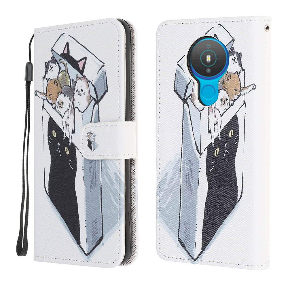 

Muster Druckkreuzstextur Leder Brieftasche Hülle Für Nokia 1.4 Deckung - Süße Katze, Nokia 1.4