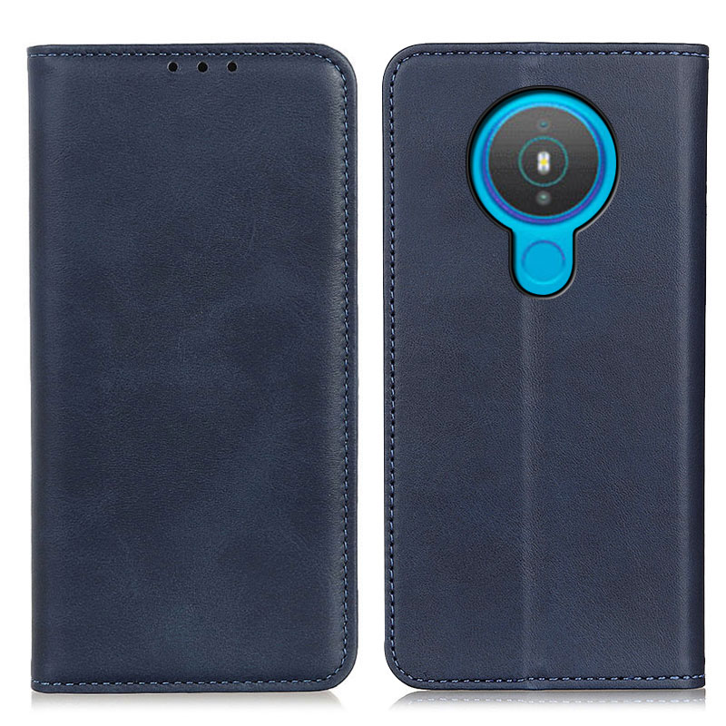 

Splitte Leder Automatisch Absorbiertes Brieftasche Telefonschalenkoffer Mit Ständer Für Nokia 1.4 - Dunkelblau, Nokia 1.4