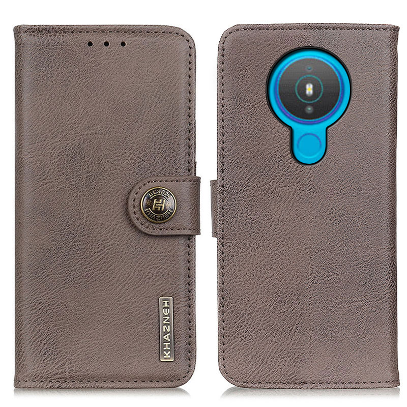 

Khazneh Leder Brieftaschenstand Hülle Für Nokia 1.4 - Grau, Nokia 1.4