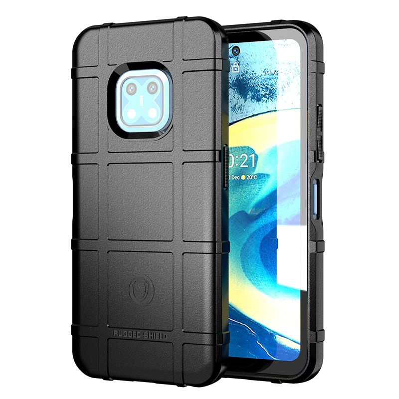 

Dauerhafter Tropfen Getesteter Quadratischer Gitter Textur Stoßfest Schutzflexible Weiche TPU-Gehäuseabdeckung Für Nokia XR20 - Schwarz, Nokia XR20 5G