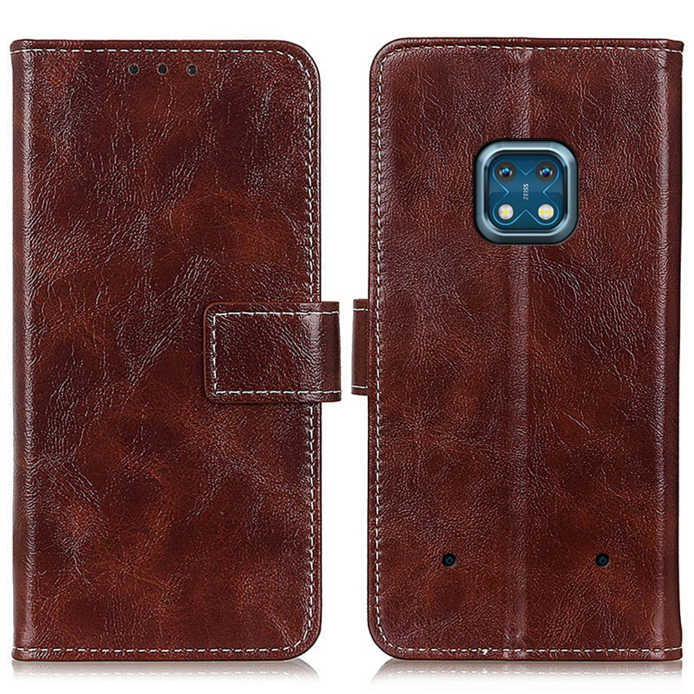 

Retro -stil Crazy Horse Textur PU Leder Brieftasche Magnetisch Ständer Flip Schutzschutz Für Nokia XR20 - Braun, Nokia XR20 5G