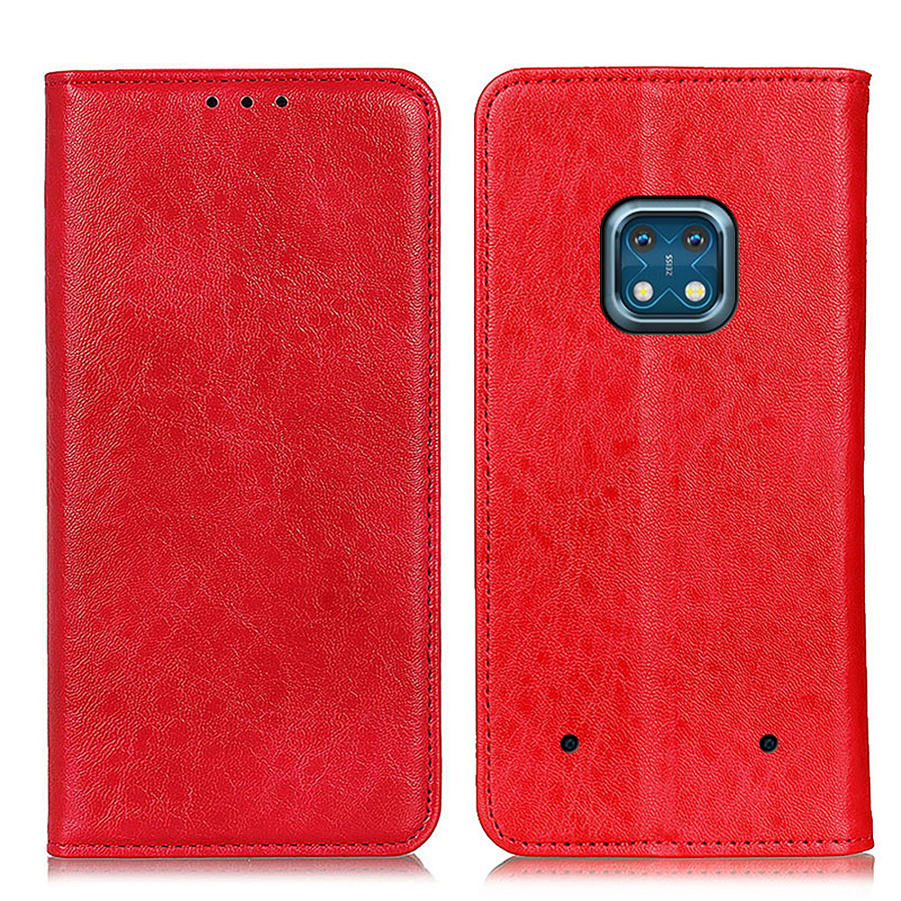 

Magnetische Auto-absorbierte Stand Flip Schutzhülle Verrückte Pferd Textur PU Leder Geldbörse Flip Fall Für Nokia XR20 - Rot, Nokia XR20 5G