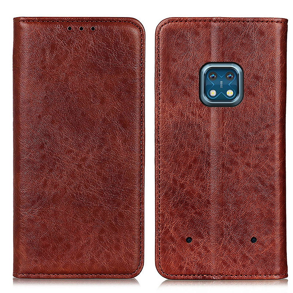 

Magnetische Auto-absorbierte Stand Flip Schutzhülle Verrückte Pferd Textur PU Leder Geldbörse Flip Fall Für Nokia XR20 - Braun, Nokia XR20 5G