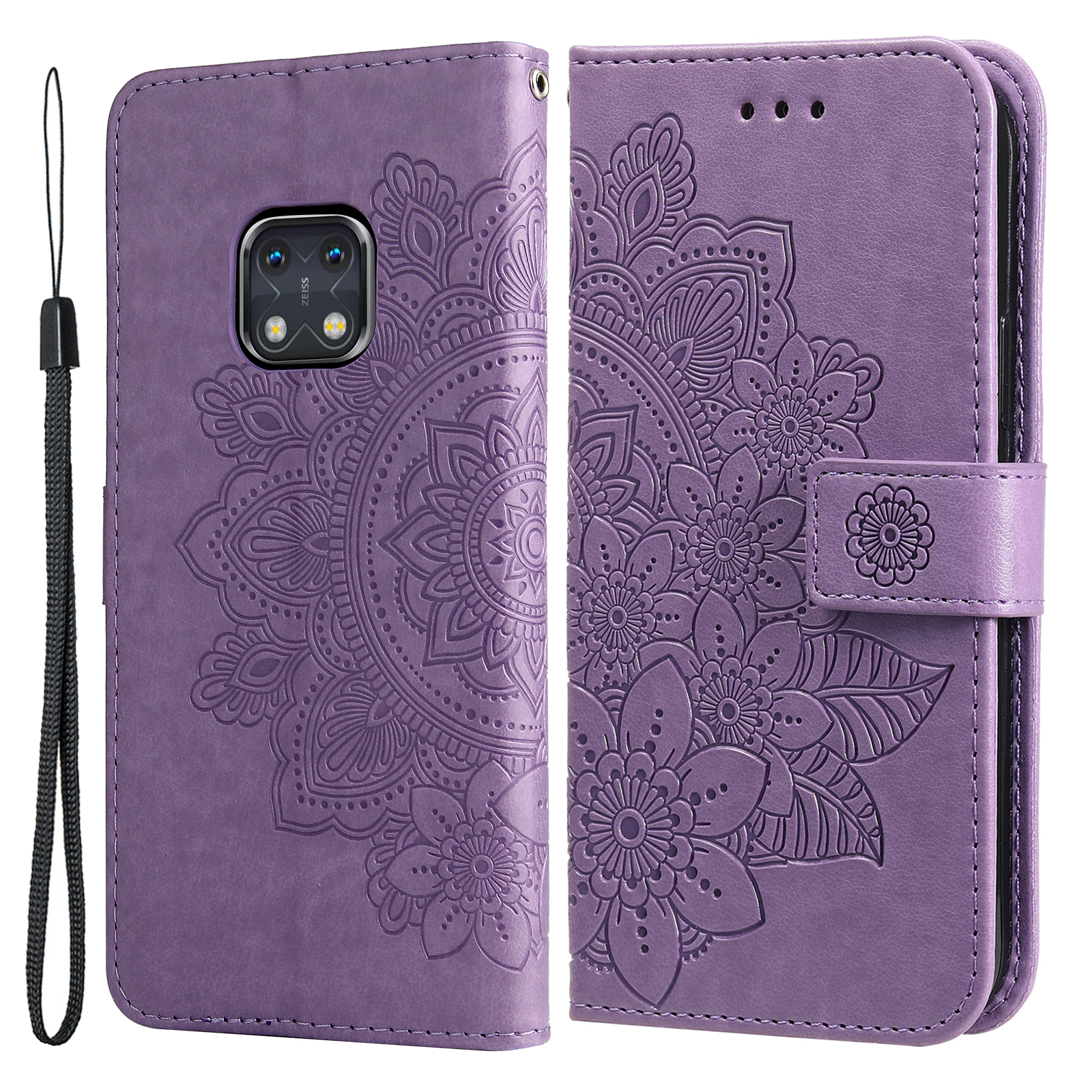 

Étui de Téléphone en Cuir PU en Cuir PU Avec Sangle de Poignet Pour Nokia XR20 - Violet Clair