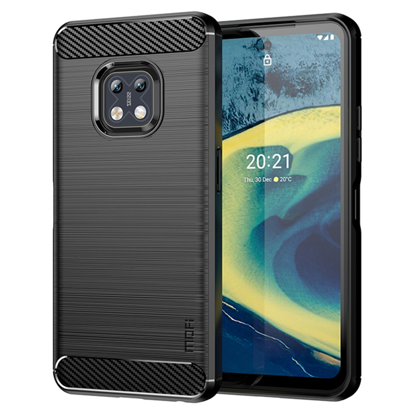 

Mofi Stoßdicht Mit Leichtem Carbonfaser -design Weiche TPU -abdeckungskoffer Für Nokia XR20 - Schwarz, Nokia XR20 5G