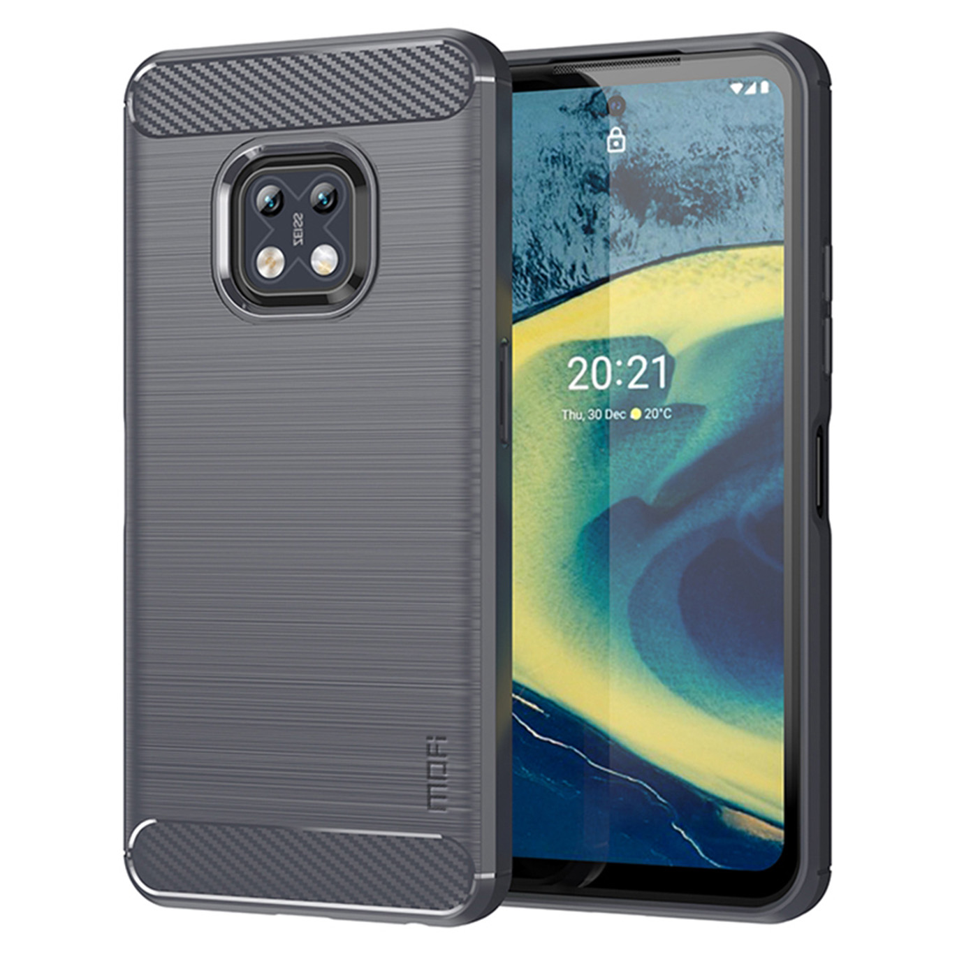 

Mofi Stoßdicht Mit Leichtem Carbonfaser -design Weiche TPU -abdeckungskoffer Für Nokia XR20 - Grau, Nokia XR20 5G