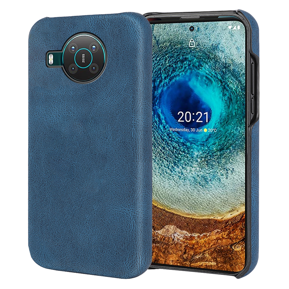 

PU-Leder-beschichteter PC-Anti-Scratch-Gehäuse Gut Geschützte Drop-Proof-Handy-Shell Für Nokia X10 / X20 - Blau, Nokia X10 5G