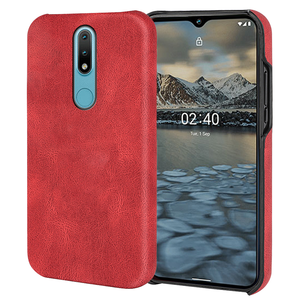 

Ultra-dünn Anti-drogen-pu-leder-handy-hülle Hartpc-shell Für Nokia 2.4 - Rot, Nokia 2.4