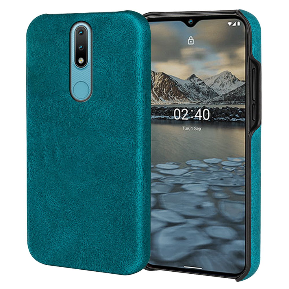 

Ultra-dünn Anti-drogen-pu-leder-handy-hülle Hartpc-shell Für Nokia 2.4 - Cyan, Nokia 2.4