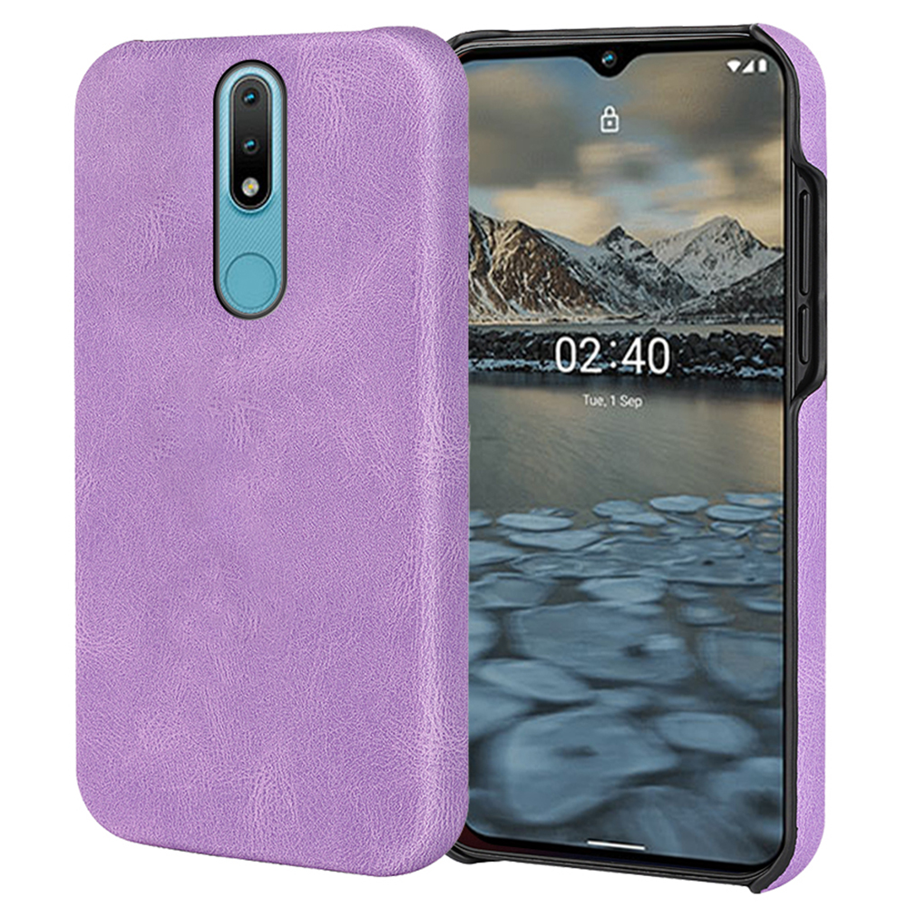 

Ultra-dünn Anti-drogen-pu-leder-handy-hülle Hartpc-shell Für Nokia 2.4 - Violett, Nokia 2.4