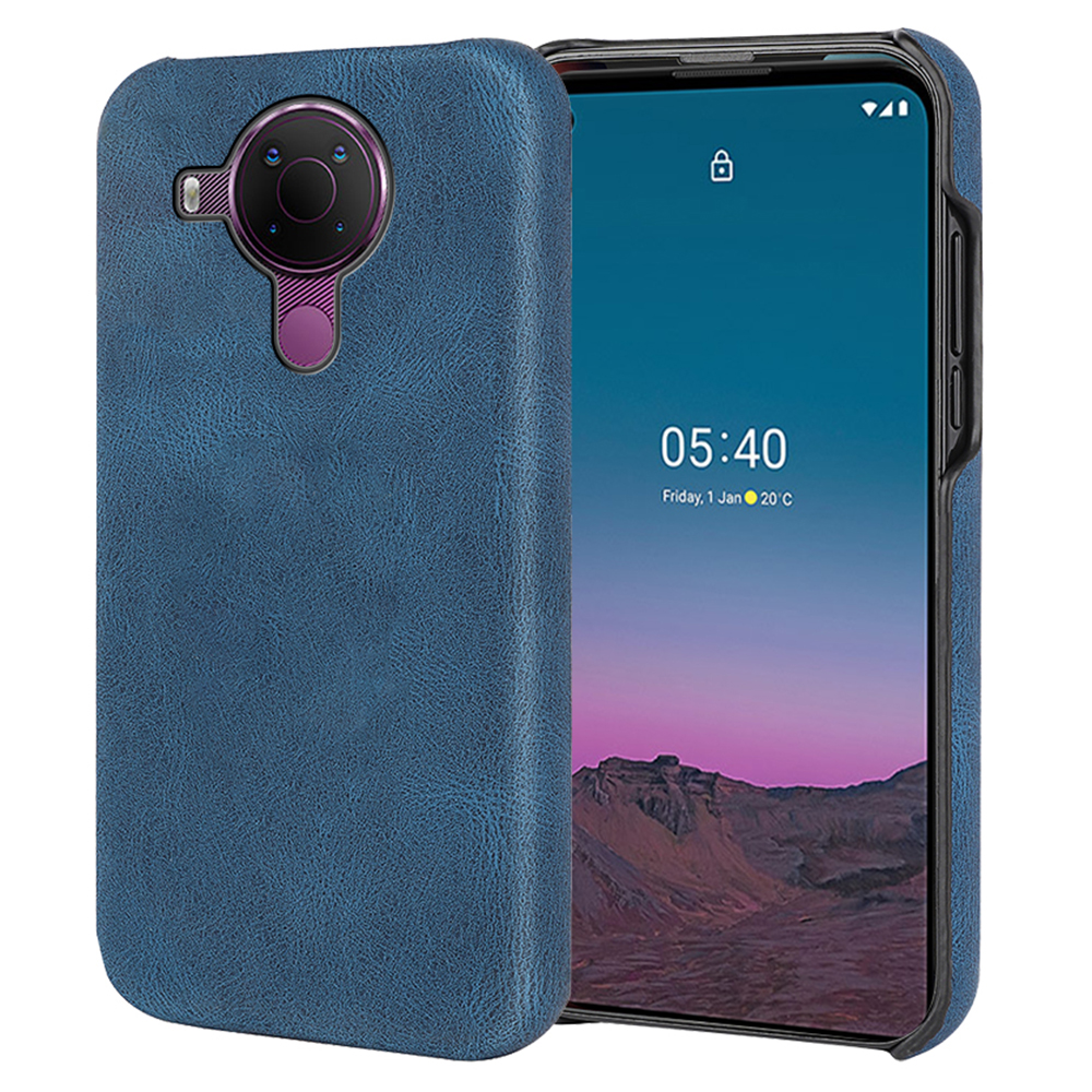 

Strukturierte PU Lederbeschichtung Ultra-dünner Hard-pc-telefonhülle Schutzabdeckung Für Nokia 5.4 - Blau, Nokia 5.4