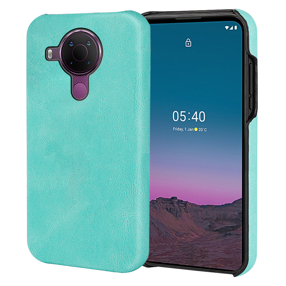 

Strukturierte PU Lederbeschichtung Ultra-dünner Hard-pc-telefonhülle Schutzabdeckung Für Nokia 5.4 - Hellgrün, Nokia 5.4