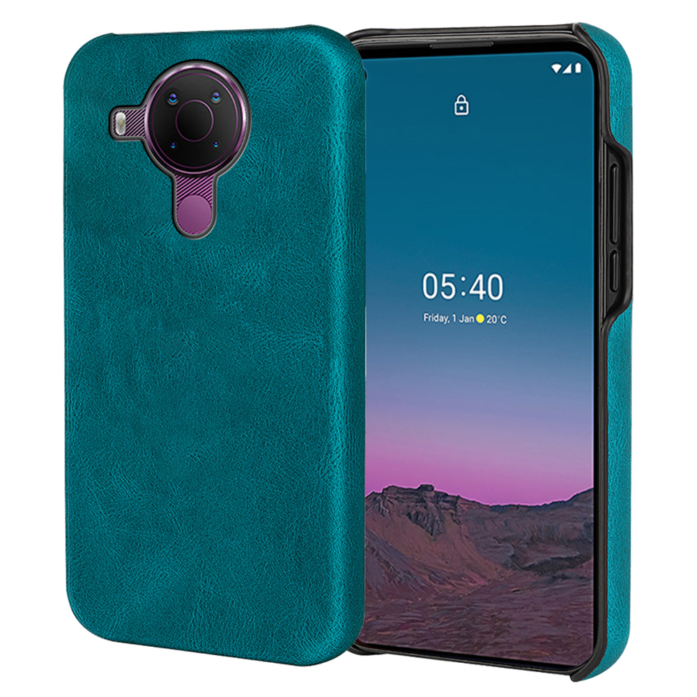 

Strukturierte PU Lederbeschichtung Ultra-dünner Hard-pc-telefonhülle Schutzabdeckung Für Nokia 5.4 - Cyan, Nokia 5.4