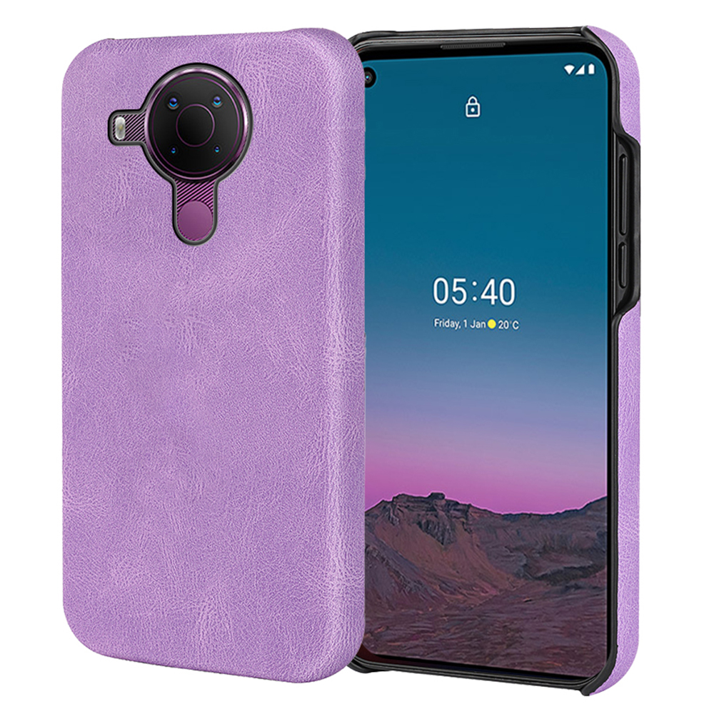 

Strukturierte PU Lederbeschichtung Ultra-dünner Hard-pc-telefonhülle Schutzabdeckung Für Nokia 5.4 - Violett, Nokia 5.4