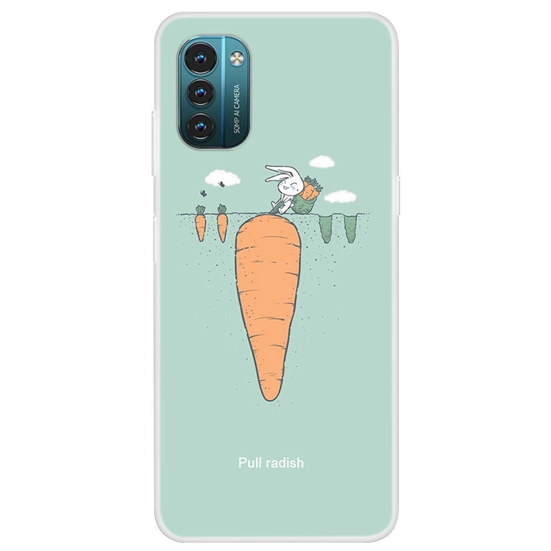 

Für Nokia G21/G11 -musterdruckung TPU Phone Case Soft Slim Protective Rückenabdeckung - Kaninchen Ziehen Karotten, Nokia G21 4G