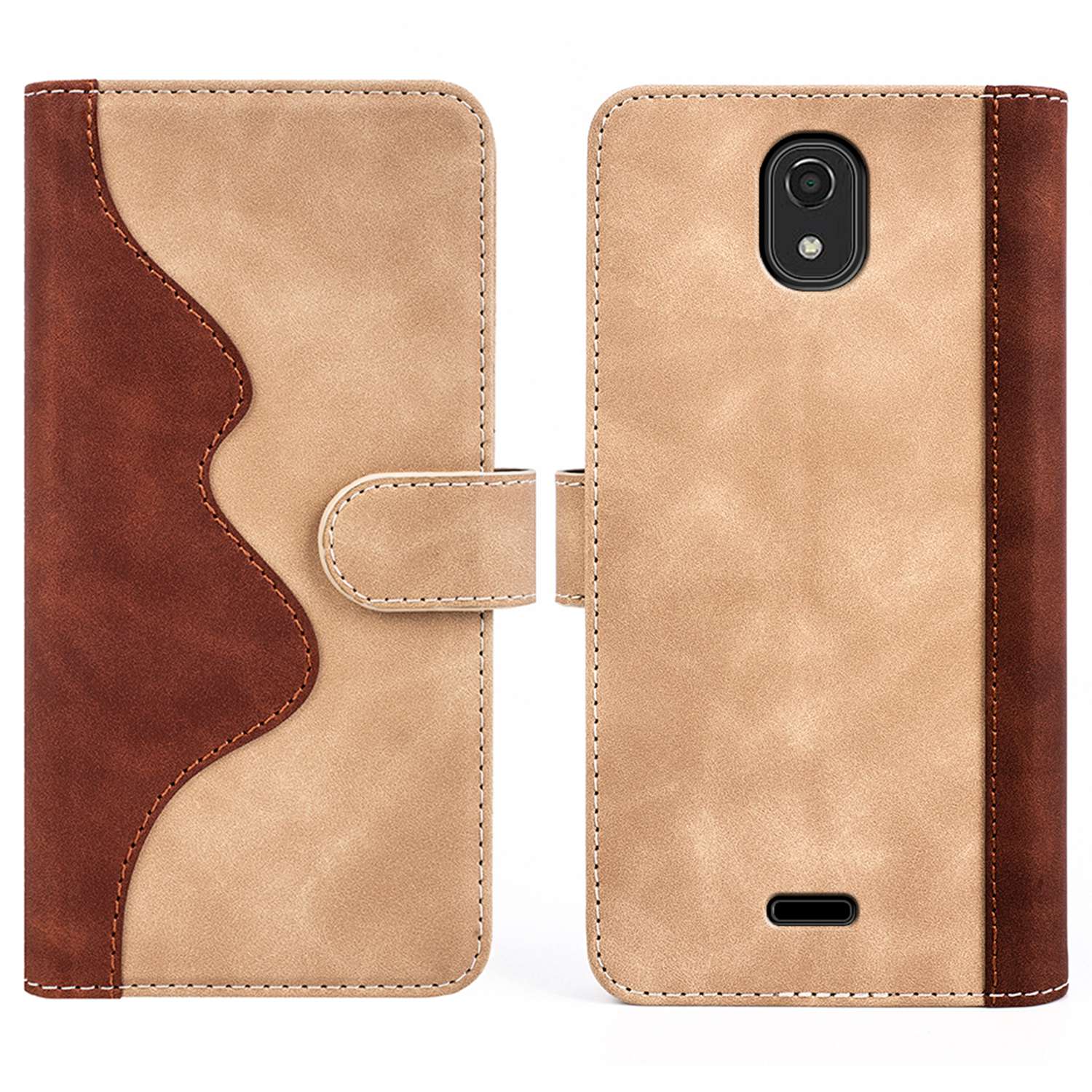 

Farbspleiß Telefon Ledertasche Für Nokia C100, Stand Wallet Flip Folio Telefonabdeckung Shell - Gelb, Nokia C100 4G