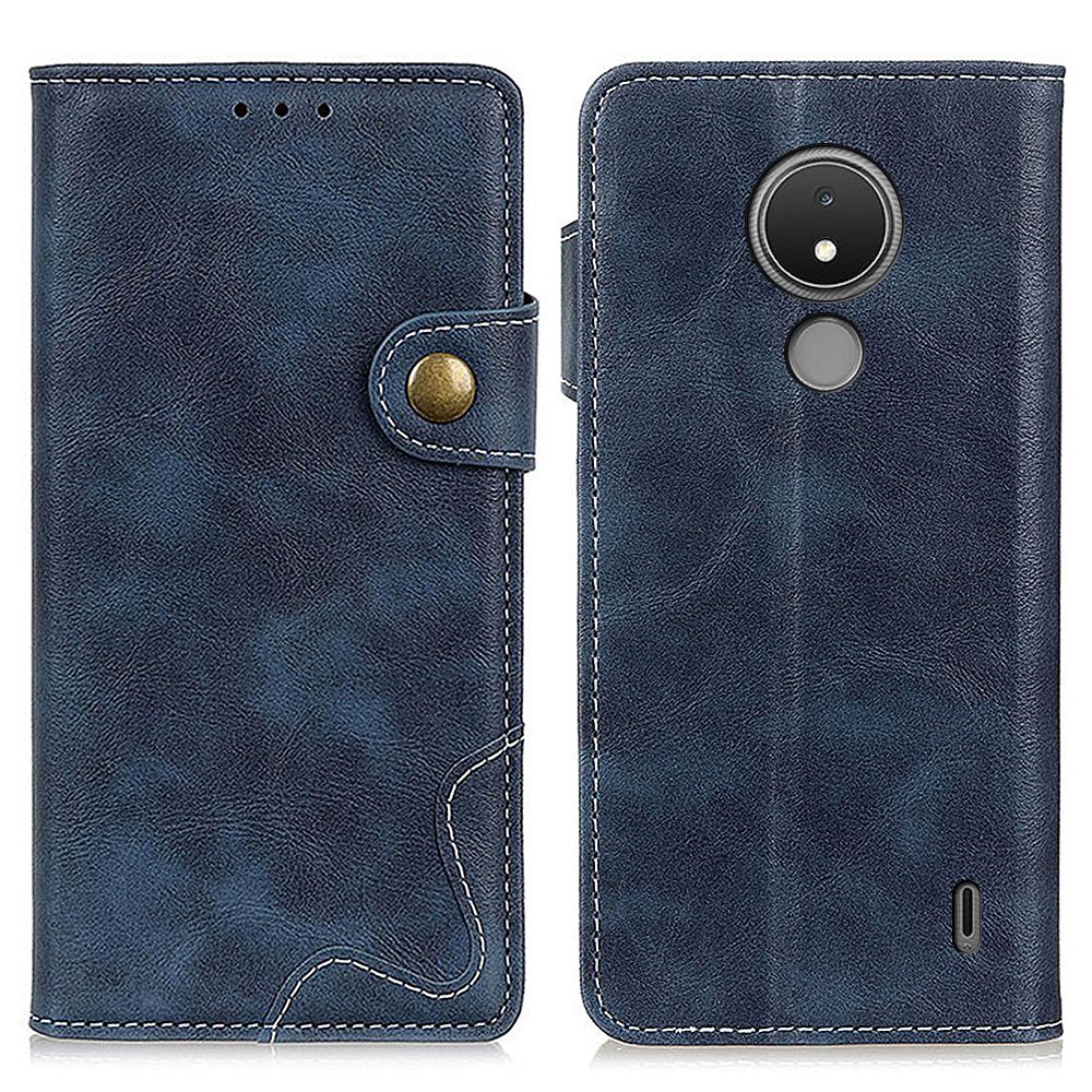 

Für Nokia C21 Anti-fall-telefonabdeckungsabdeckung S-förmiger Textur Handy Hülle Wallet Stand Design Anti-scratch Pu-leder-schutzschale - Blau, Nokia C21