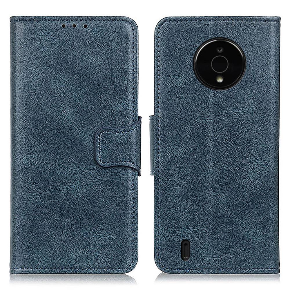 

Für Nokia C200 Wallet Flip Cover Crazy Horse Textur PU Leder Magnetisch Verschluss Schutz Stand Folio Telefon Hülle - Blau, Nokia C200 4G
