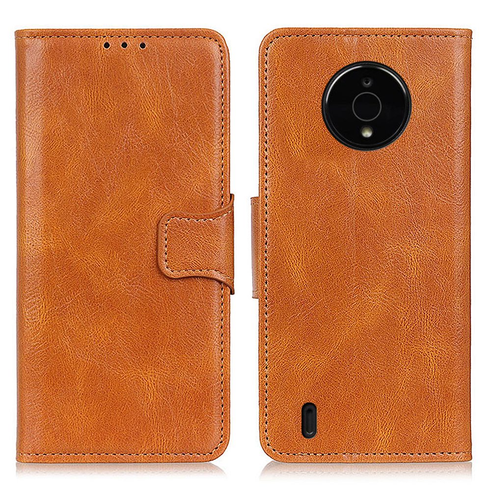 

Für Nokia C200 Wallet Flip Cover Crazy Horse Textur PU Leder Magnetisch Verschluss Schutz Stand Folio Telefon Hülle - Braun, Nokia C200 4G