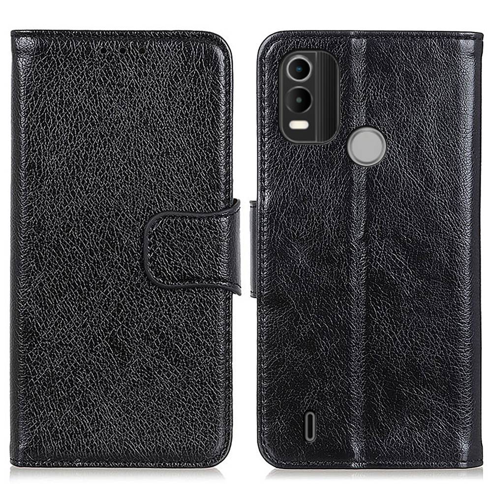 

Für Nokia C21 Plus Nappa Textur Wallet Flip Protective Case Split Lederständer Funktion Magnetische Telefonabdeckung - Schwarz, Nokia C21 Plus 4G