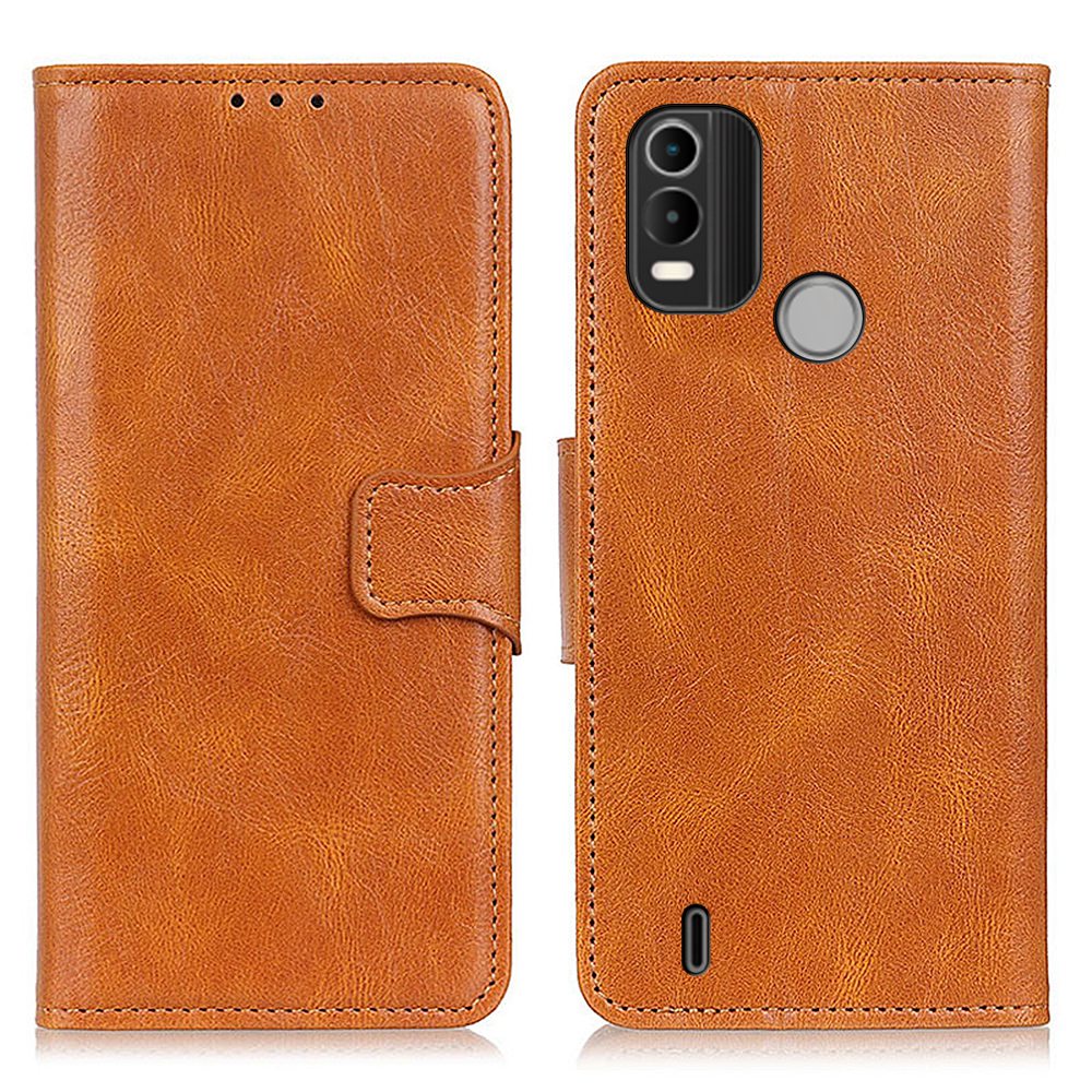 

Für Nokia C21 Plus PU Leder Flip Case Crazy Horse Textur Wallet Stand TPU Innenraum Allround Protection Telefonabdeckung - Braun, Nokia C21 Plus 4G