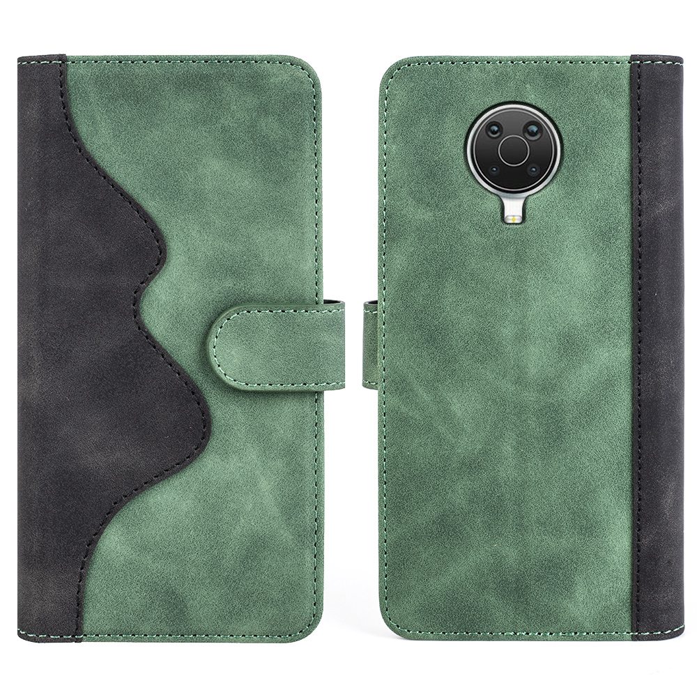 

Farbspleißen Mobiltelefonhülle Für Nokia G20, Brieftaschenfunktion PU Leder Magnetic Schnalle Stand Shell Shell - Grün, Nokia G20 4G