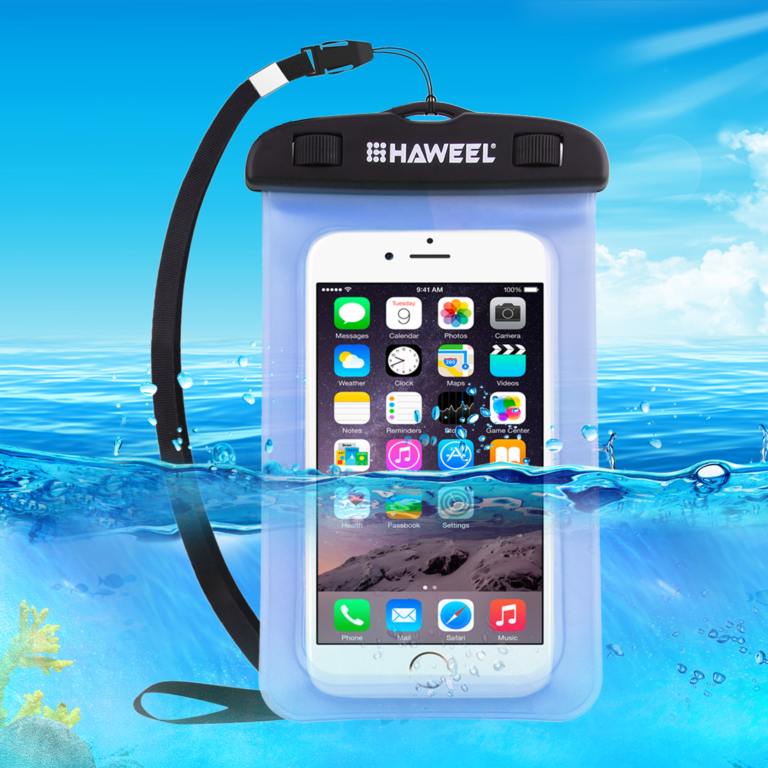 

Haweel HWL-7002 Универсальный Водонепроницаемый Чехол Для Чехла Для Iphone X/8 Plus, Размер: 21 x 11,5 x 1,2 См. - Синий, iPhone 8 Plus 5.5 inch