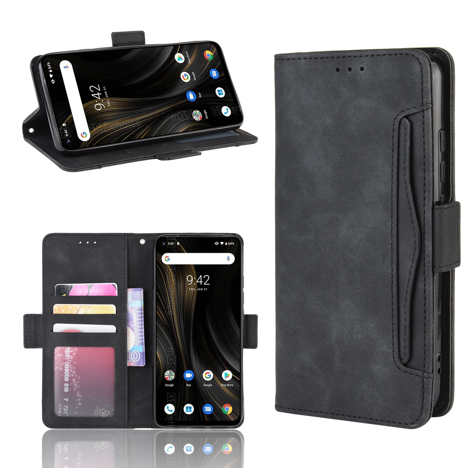 

Wallet Leather Stand Case for Umidigi Power 3 - Black, Other Phone Models