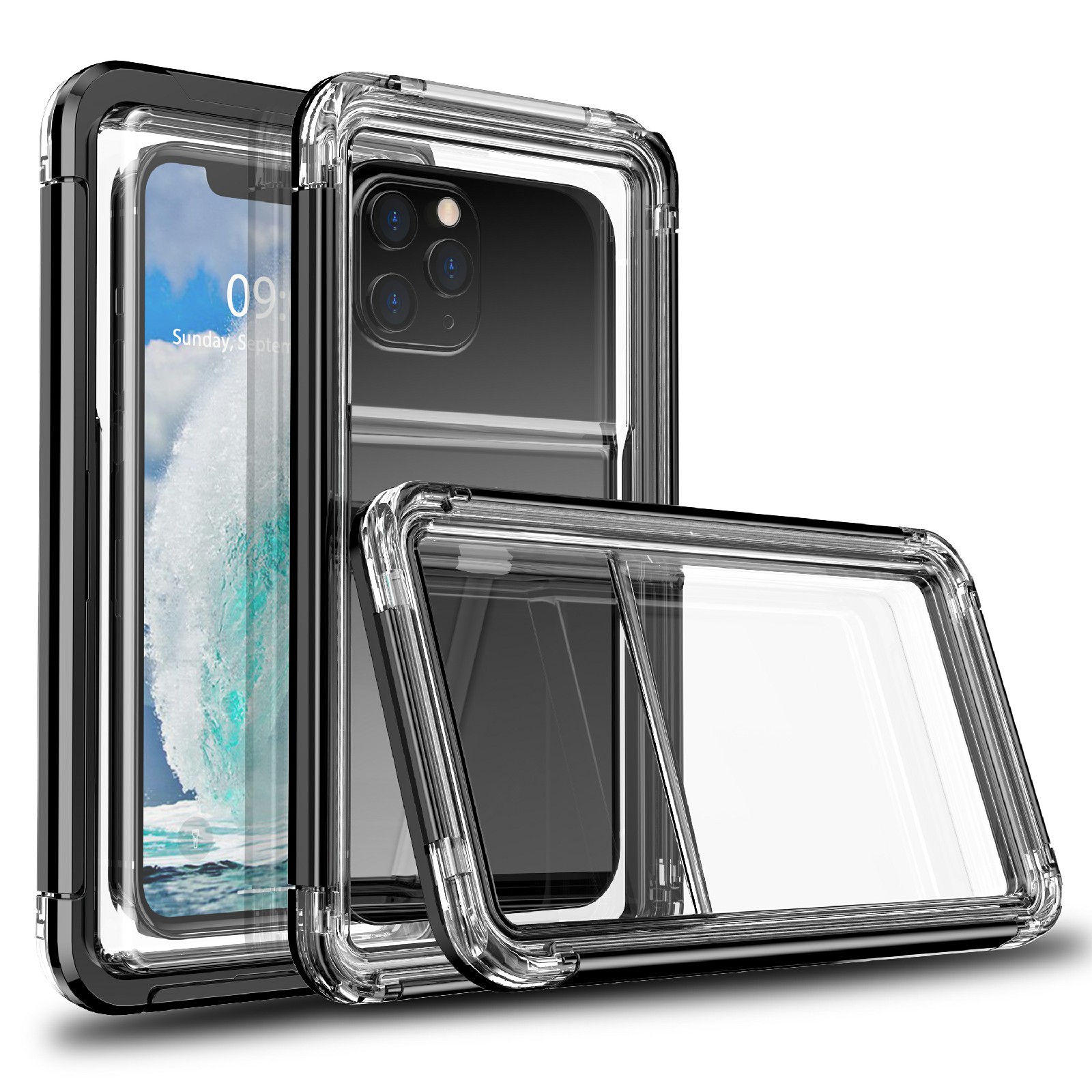 

ip68 wasserdicht beider transparenter shell-telefon-hülle für iphone 13 pro max 6,7 zoll / 13 pro 6,1 zoll / 13 6,1 zoll / 12 pro max 6,7 zoll, Universal