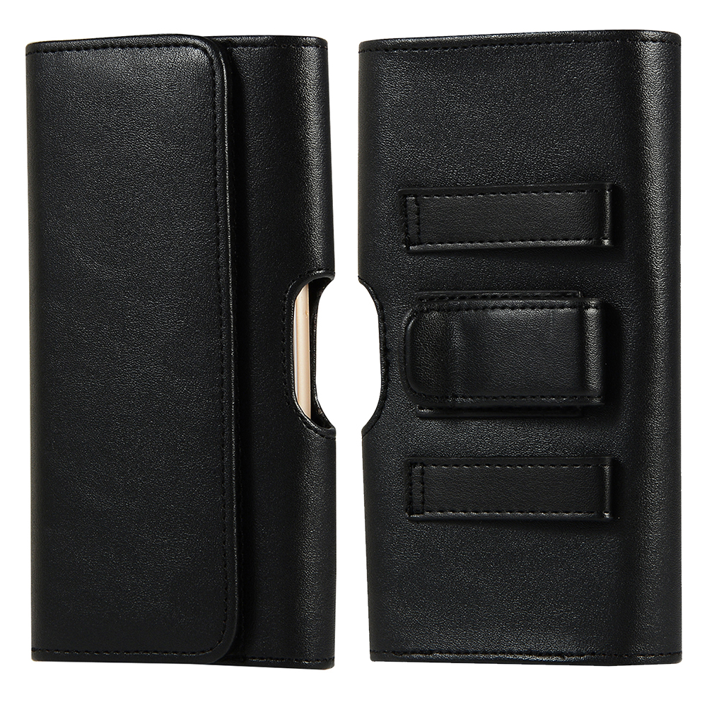 

Universal PU Leder Phone Hülle Tailet Brieftaschen -beutelholster Mit Gürtelclip (15,6 x 8x2 Cm) - Schwarz, Universal