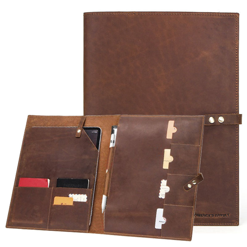 

Kontakte Familie Vintage-Stil Crazy Horse Texture Multifunktionale Echtes Leder Tablet Fallabdeckung Für 12.2 - 12,9-Zoll-Tablette, Universal